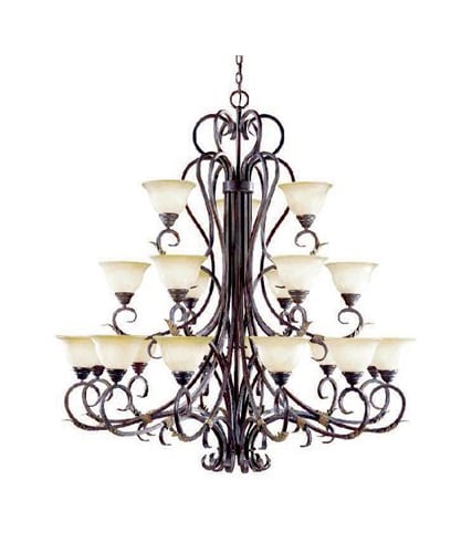 World Imports WI262024 Crackled Bronze Olympus Tradition Olympus Tradition 21 Light 3 Tier Chandelier